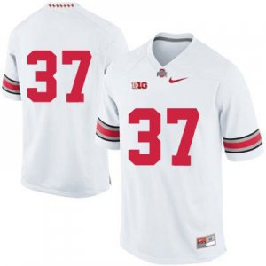 Men's NCAA Ohio State Buckeyes Only Number #37 College Stitched Authentic Nike White Football Jersey JJ20Z65HI